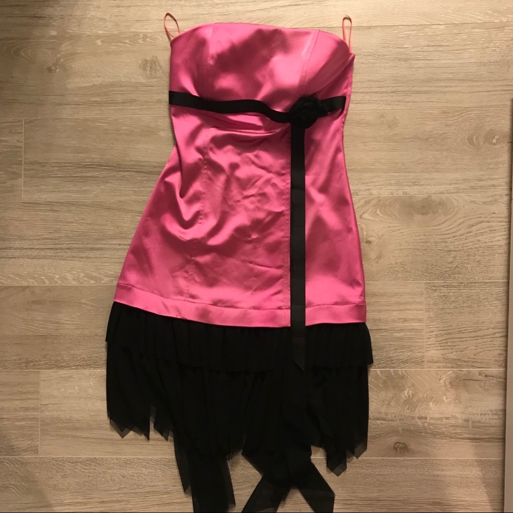 Vintage Pink Satin Dress